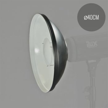 iLux™ White Beauty Dish (ø40cm) + Grid + Diffusor S-Type Mount