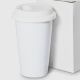 BEAKER White ceramic with silicone lid (11oz) - each