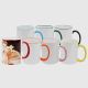COLOUR ACCENTED MUGS with colour lip & handle - assorted