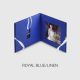 Royal blue fine linen USB folio with optional slim acrylic USB drive