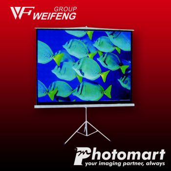 WOB6001 Manual Reel Projection Screen with Tripod (Various Sizes)