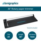 LAMIGRAPHICS 36" (A1) Rotary Paper Trimmer (with Stand)